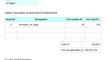 exemple de facture auto entrepreneur
