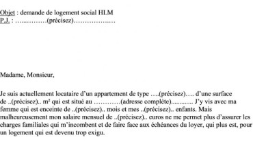 exemple de lettre demande hlm