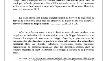 exemple de note d information au personnel