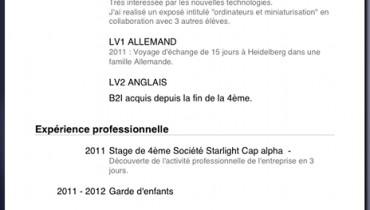 exemple de cv 3eme