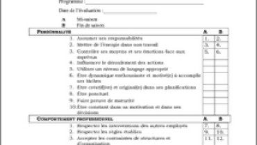 exemple d evaluation de rendement