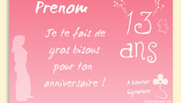 exemple de carte d anniversaire 13 ans