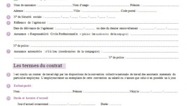 exemple de contrat occasionnel nounou