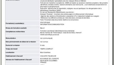 exemple d offre de stage