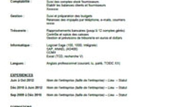 exemple de cv aide comptable