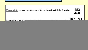 exemple de fraction irreductible