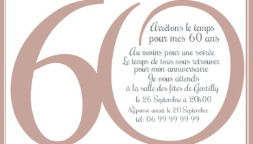 exemple de carte d invitation pour des 60 ans