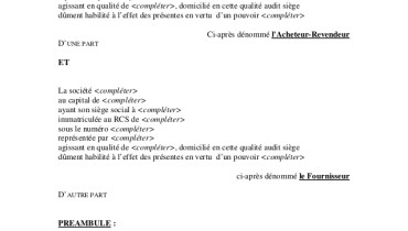 exemple de contrat entre 2 parties