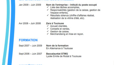 exemple de cv a telecharger gratuitement