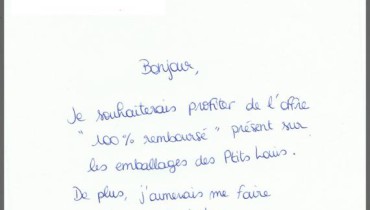 exemple de lettre 100 rembourse