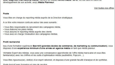 exemple de offre d emploi