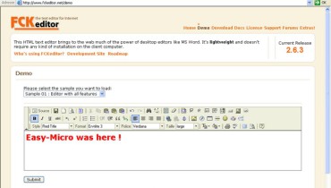 exemple d utilisation de fckeditor