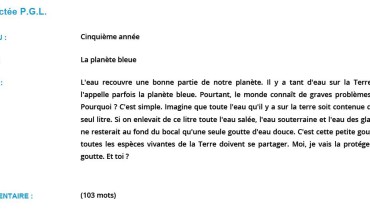 exemple de dictee secondaire 3