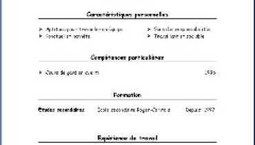 exemple de c.v pour etudiant du secondaire