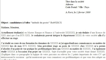 exemple de lettre de motivation gratuite