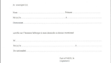 exemple de l attestation d hebergement